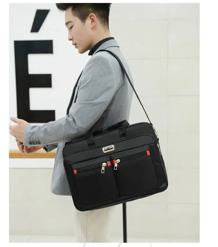 Oxford Cloth Laptop Bags Men Large Capacity Briefcase Business Travel Shoulder Pouch