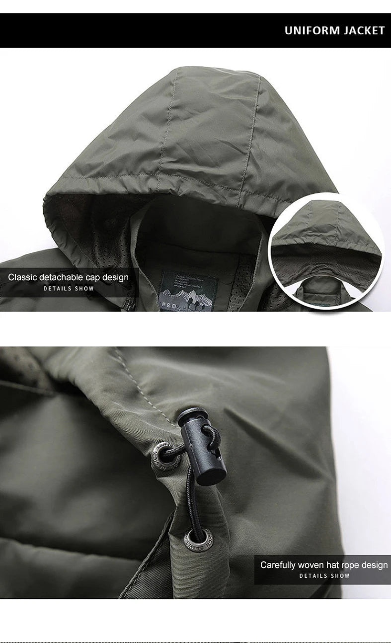 Men's Waterproof Softshell Tactical Jacket – Windbreaker for Hunting, Hiking & Fishing