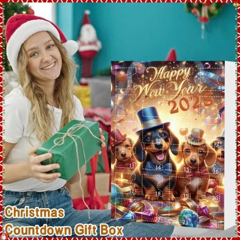 Christmas Advent Calendar 2025 | 24-Day Dachshund Pendant Countdown Blind Box | Holiday Surprise Gift & Tree Decor