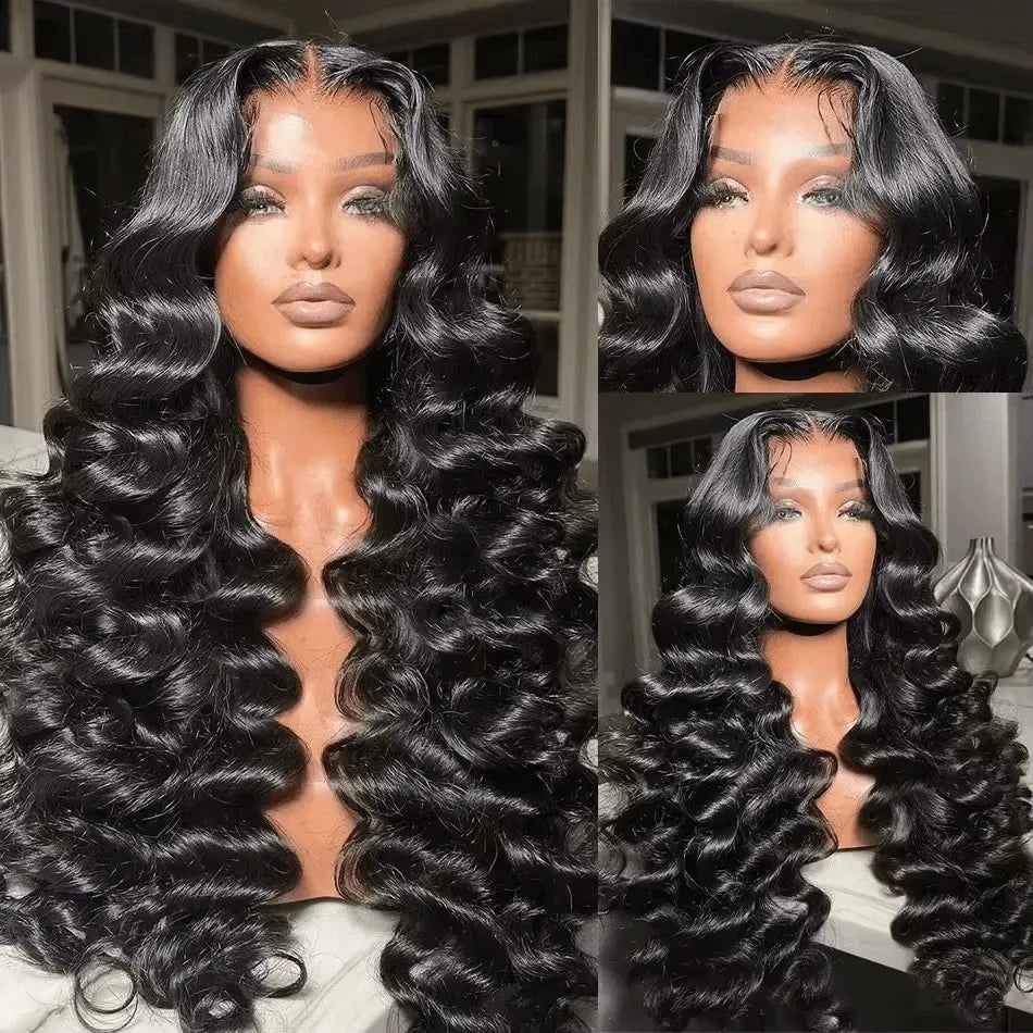 Loose Waves Wig Human Hair Curly Body Wave Human Hair Wigs 13x6 Hd Lace Frontal Wig 250 Density Brazilian With Bleached Knots