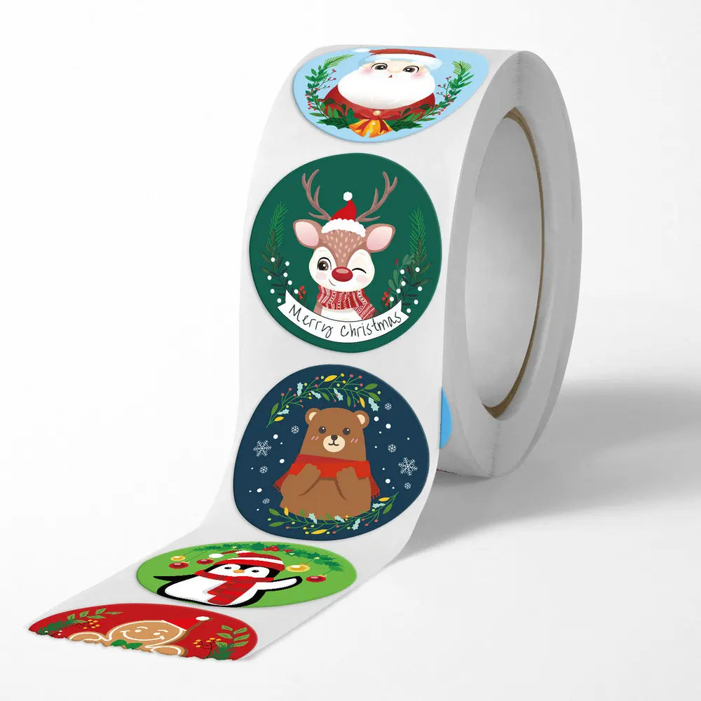 New Christmas stickers high quality self-adhesive gift bags gift boxes birthday tags party stickers Reward Seal sticke