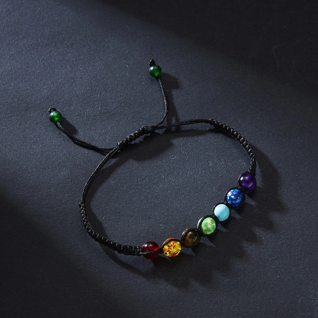 Reiki Healing Stone Bracelet For Women Men Yoga Meditation Jewelry Handmade Woven Natural Crystal Beads Bracelet Bangle