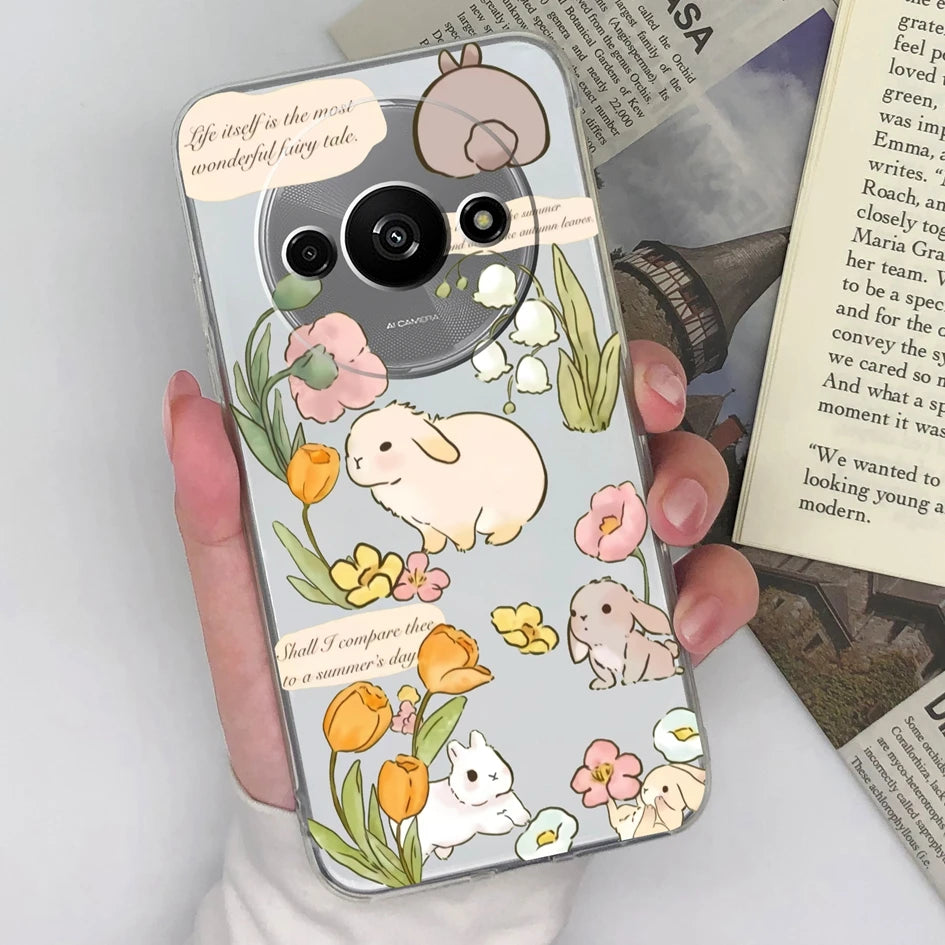 Xiaomi Redmi A3 Phone Case – Butterfly Coloured Drawing Back Cover with Screen Protector