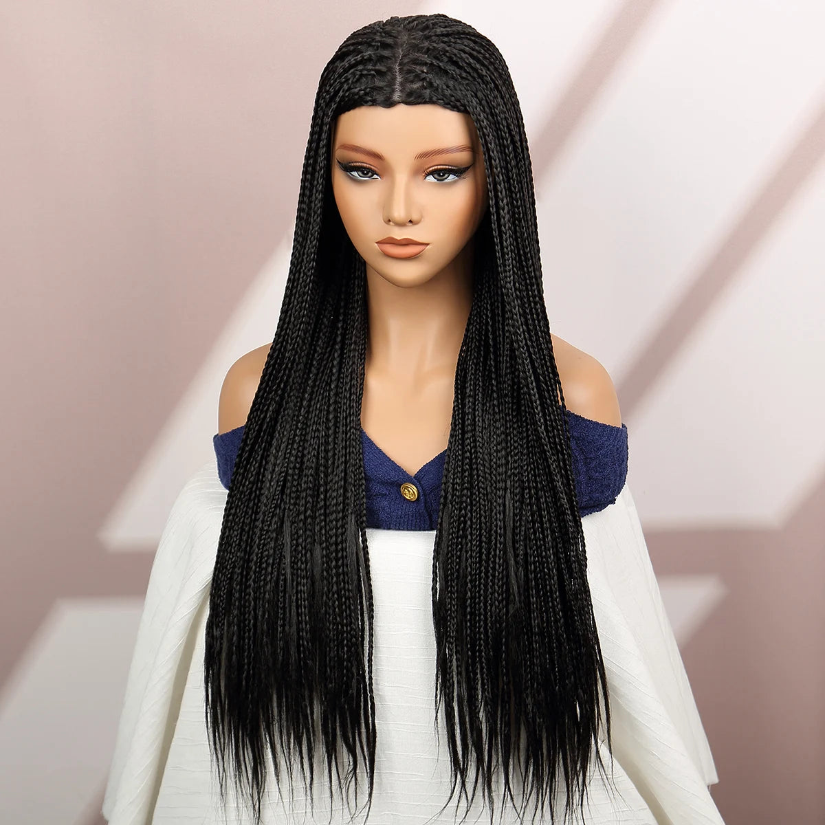Premium Synthetic Braided Wigs Ombre Colors Protective Style Machine Made Braided Wig 32 inch Long Wigs For Black Women