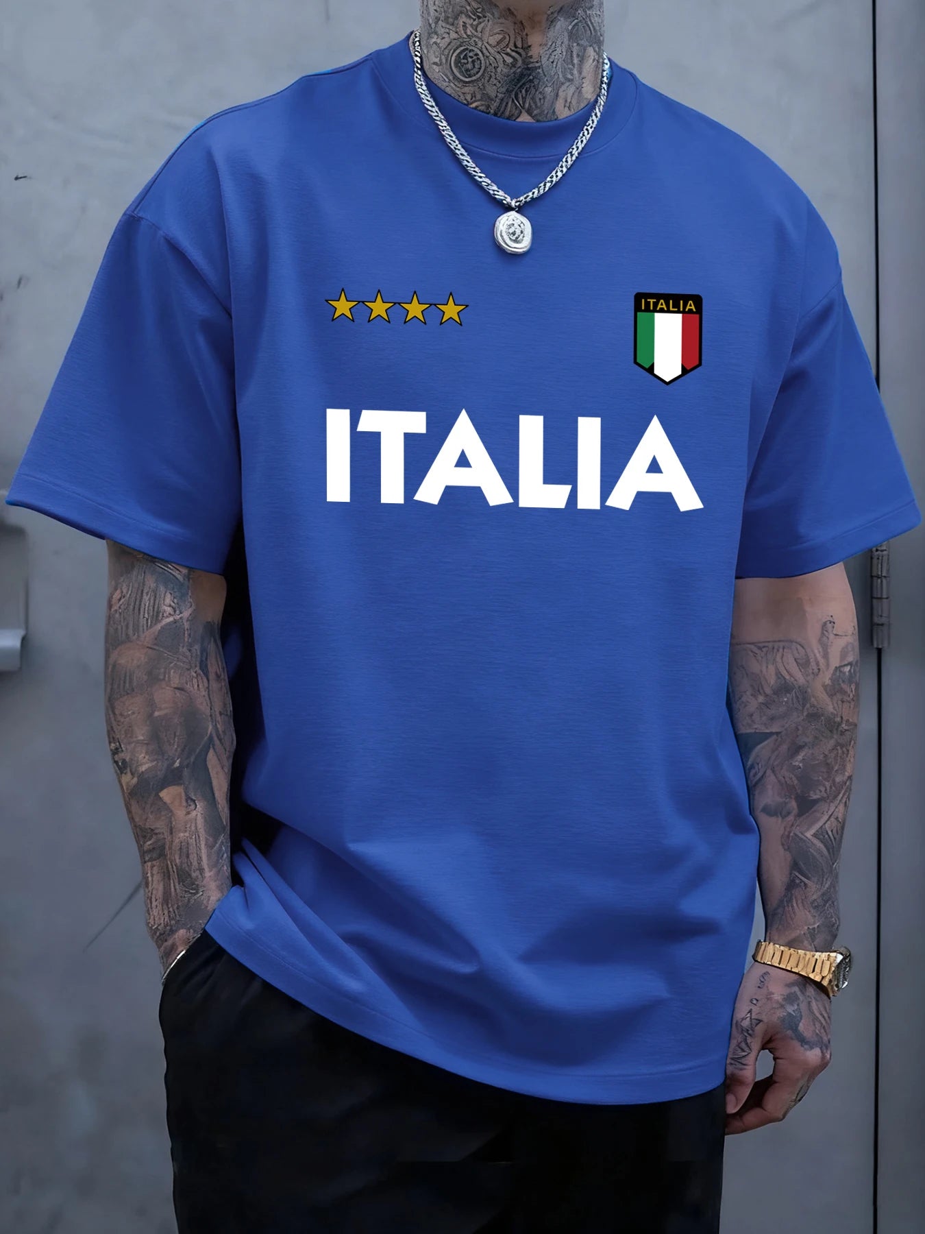 Italian Flag T-Shirt – Unisex Oversized Cotton Casual Summer Tee