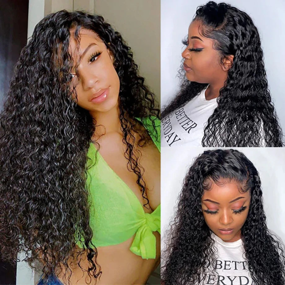 Kinky Curly 13x4 Lace Front Human Hair Wigs For Women 30 inch Indian Deep Curly Lace Frontal Wig Wet And Wavy Lace Closure Wigs