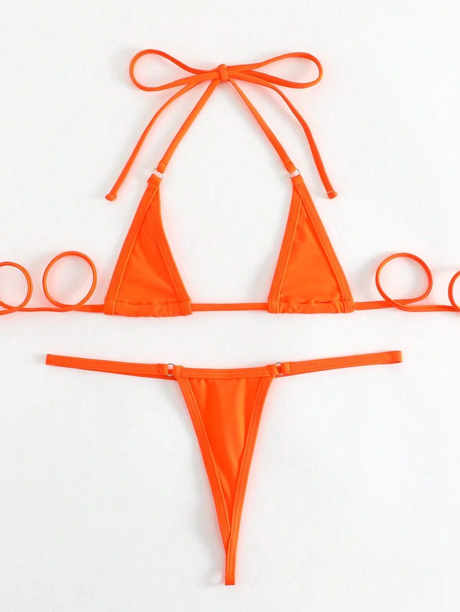 Sexy Micro Bikini 2026 Women Swimsuit Female Swimwear Mini Thong Bikinis Set Halter Biquini Beach Wear Swimming for Bathing Suit