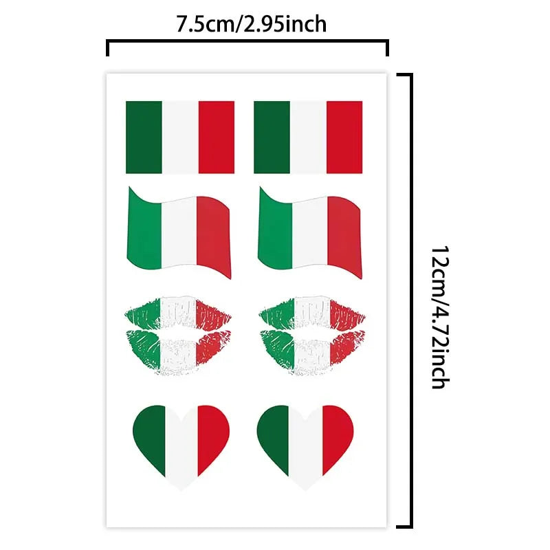 Italy Flag Temporary Tattoo Sticker, Long-lasting Waterproof, Realistic Non-reflective Fake Tattoo, for Men and Women