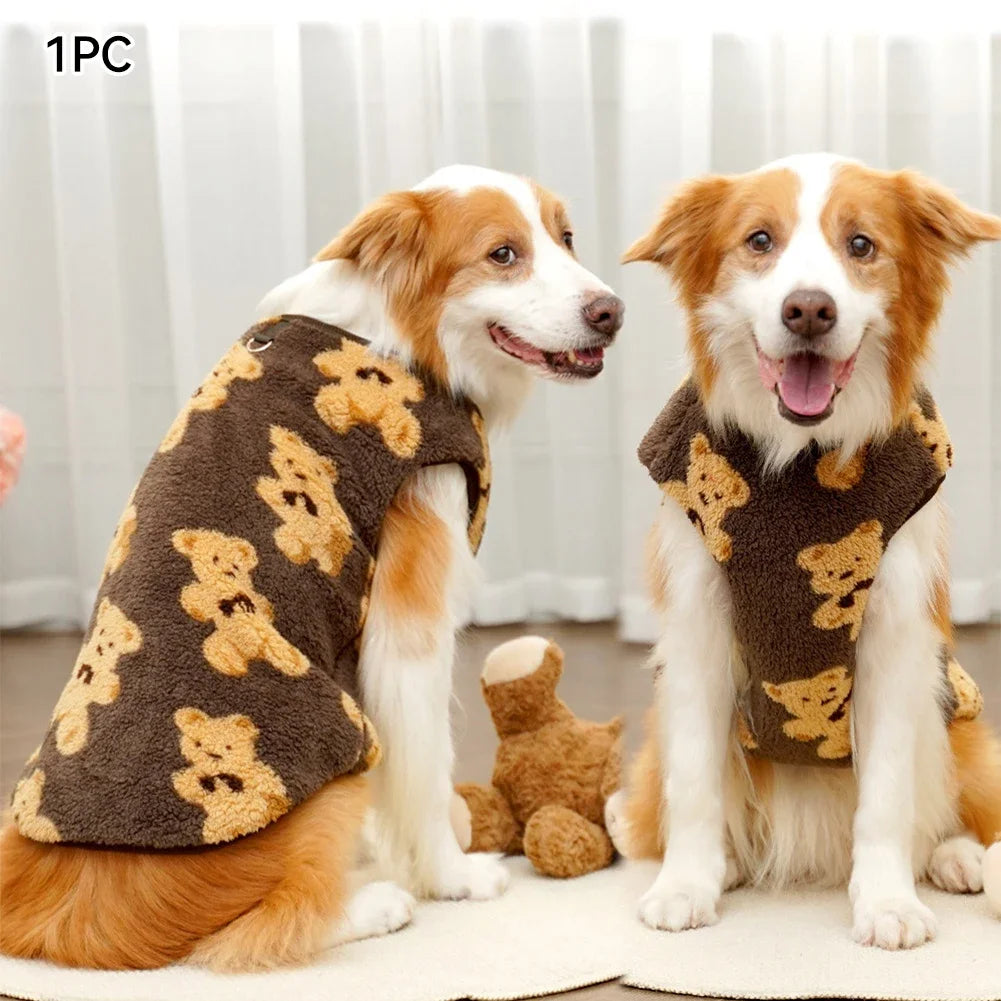Soft Flannel Dog Pajamas – Warm Winter Vest for Small, Medium & Large Dogs (2.5–35kg)