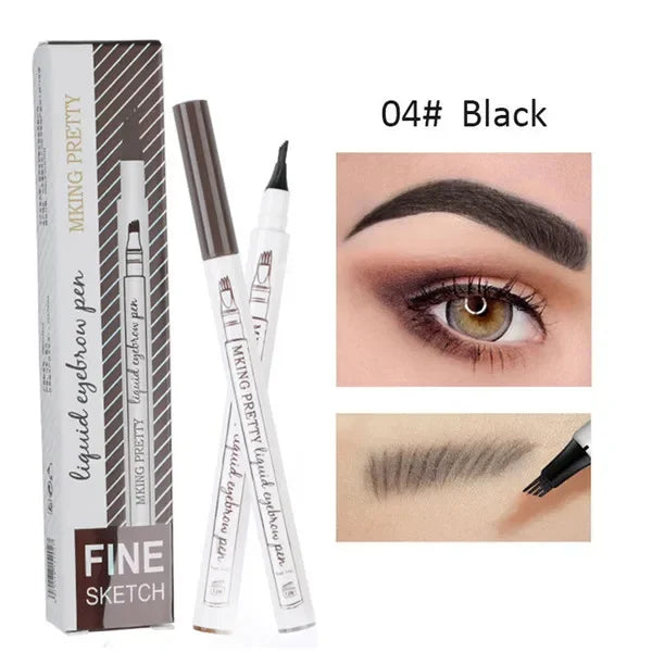 1pc 4 Head Eyebrow Marker Pencil Waterproof Microblading Eyebrow Thin Tattoo Pen Eyebrows Shades Makeup Eye Brow Pencil