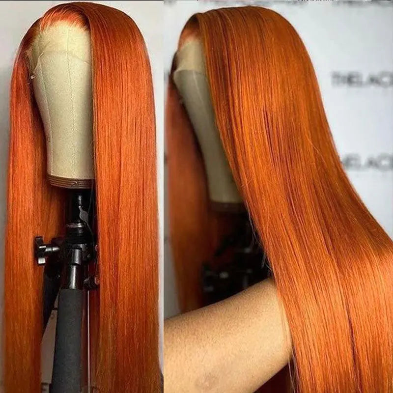 350 Ginger Orange Lace Front Wigs For Human Hair Straight Hair Wig Pre Plucked Brazilian 13x4 Straight Lace Frontal Human Wigs