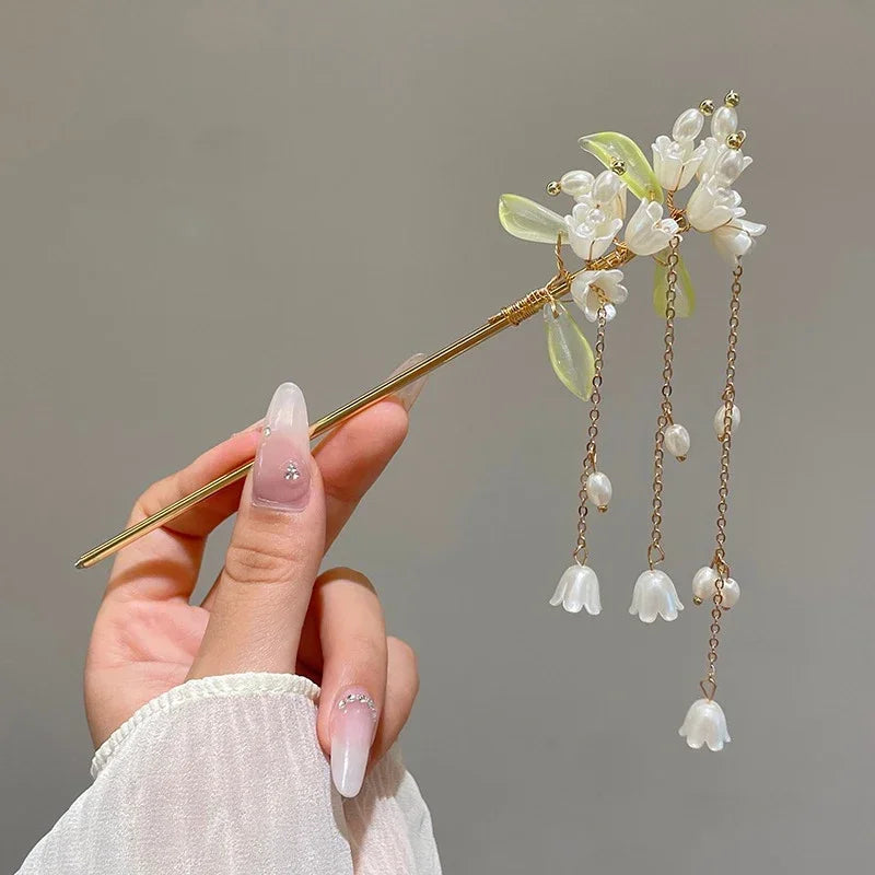 Charm Metal Hairpins Retro Antique Tassel Phoenix Student Pearl Rhinestone Butterfly Hair Stick Jewelry Wedding Hair Accessories