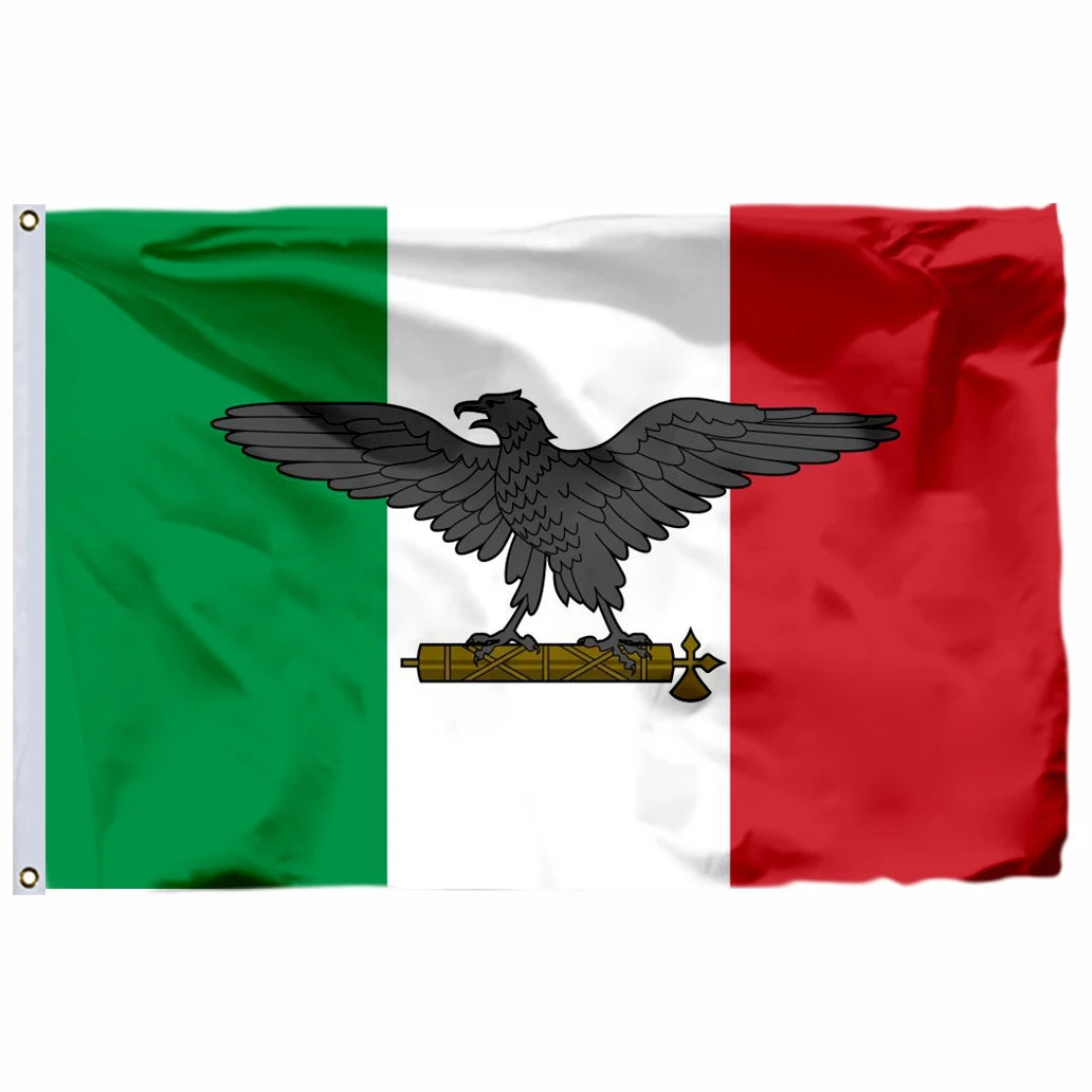 Italian National Flag – Durable Italy Tricolor Banner with Double Stitched Edges & Brass Grommets