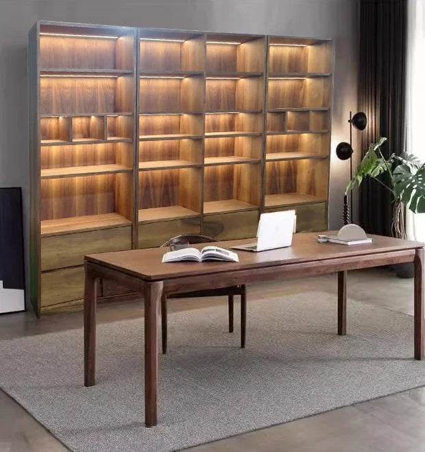 Wooden Bookshelf & Library Storage Cabinet – Bookcase for Living Room & Study