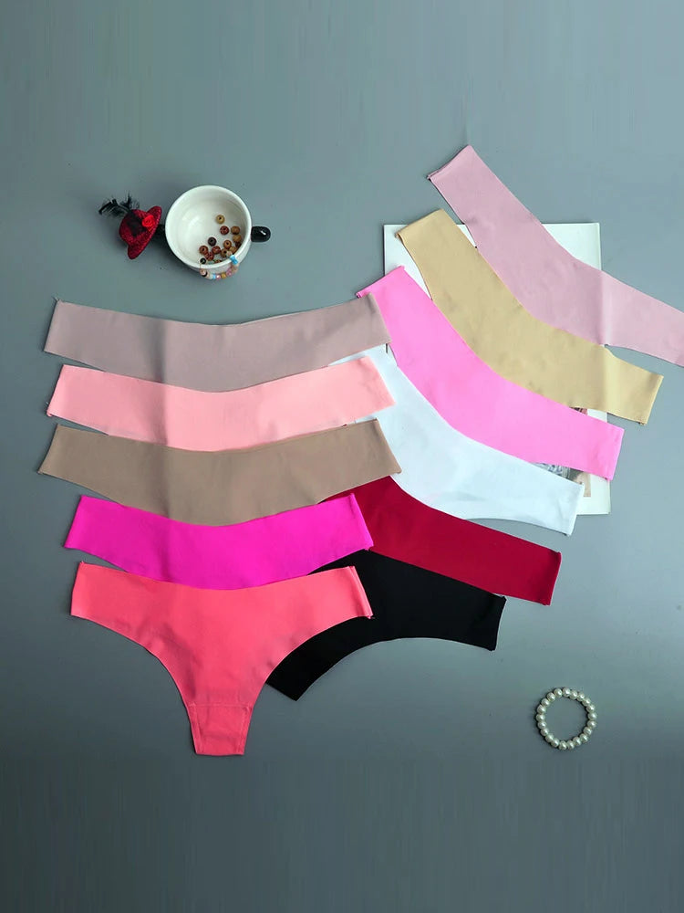 Women's Ice Silk Underwear – 3-Pack Low Waist V-Waist Breathable Sports Briefs with Cotton Crotch