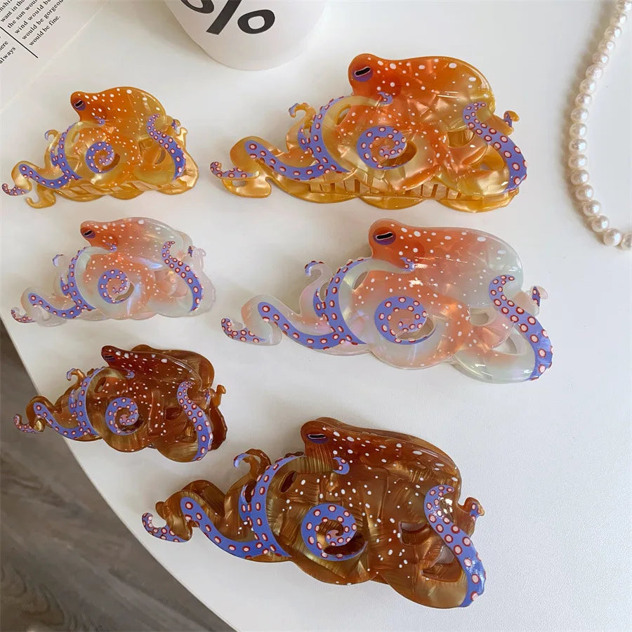 Ocean Series Octopus Hair Claw Clip – 2025 Trendy Cute Hair Accessory for Women