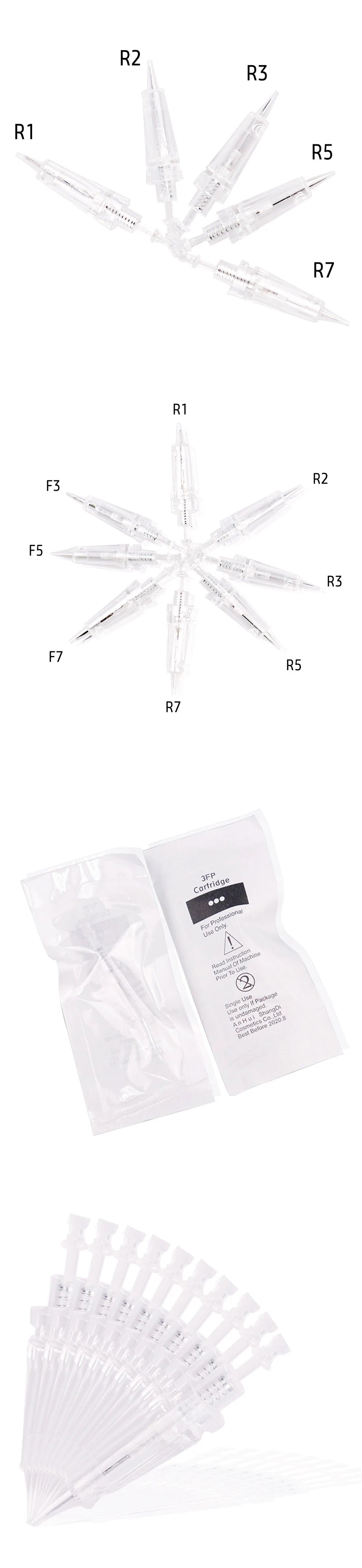 Eyebrow Lip Needles Professional Disposable Semi-Permanent Makeup Tattoo Cartridge Needle R1 R2 R3 R5 R7 for Cartridge Machine