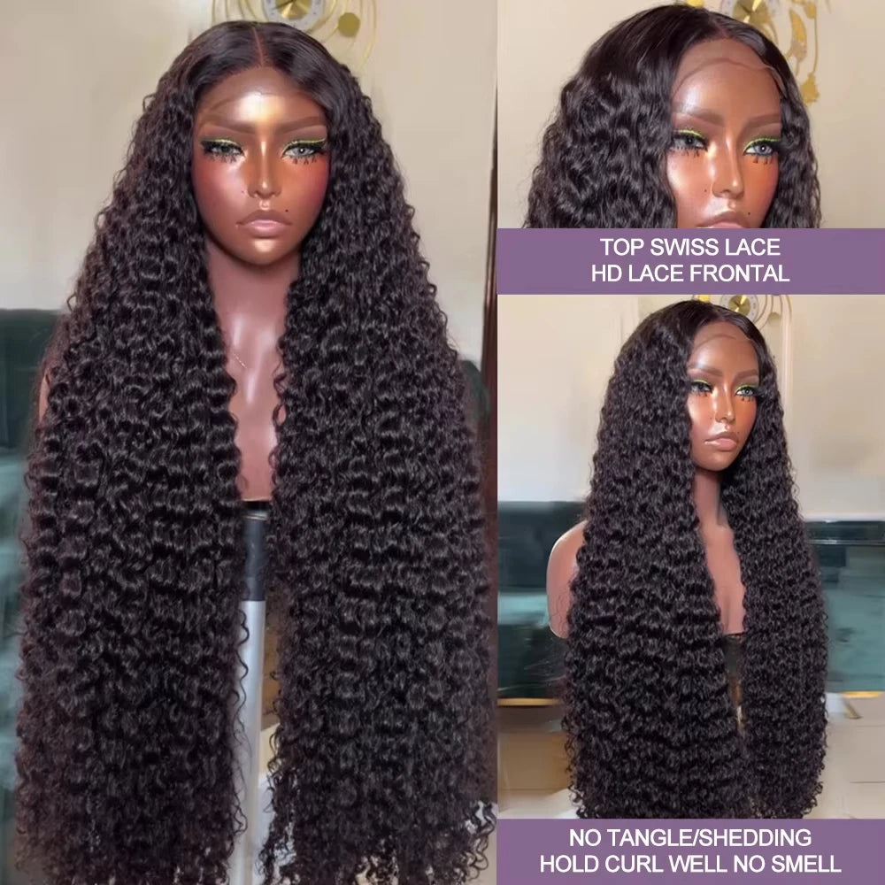 13x6 HD Curly 250% Density 30 42 Inch Lace Front 5x5 Glueless Wigs Human Hair Wigs Deep Wave 13x4 Lace Frontal Wig Ready To Go
