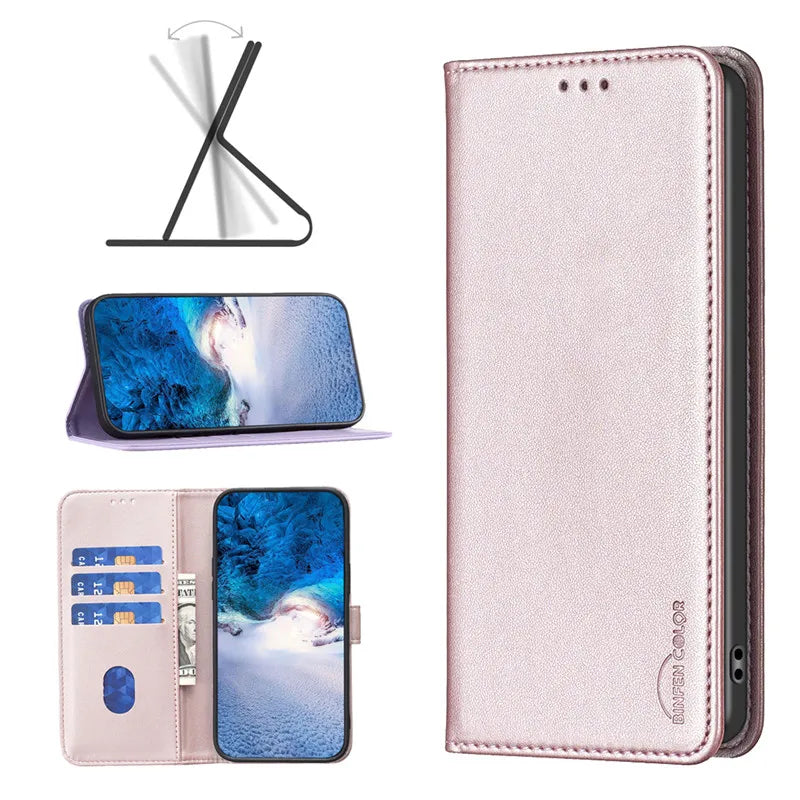 Luxury Leather Flip Phone Case for Xiaomi – Premium Wallet Cover with Card Slots