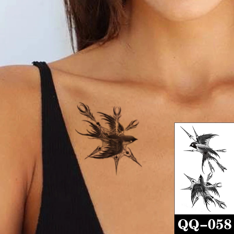 Sexy Red Lips Water Transfer Tattoo – Waterproof Body Art 10.5x6cm