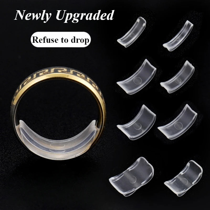 Ring Size Adjuster Soft Silicone 8-Piece Set Comfortable Non-Slip Jewelry Tool for Engagement Wedding Jewelry Making
