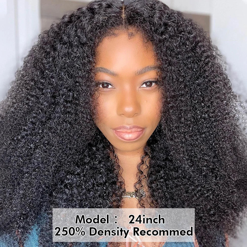 4C Edges Curly Human Hair Wigs Kinky Curly 13x6 HD Lace Frontal Wig 250% Deep Wave 13x4 Lace Front Human Hair Wigs on Sale