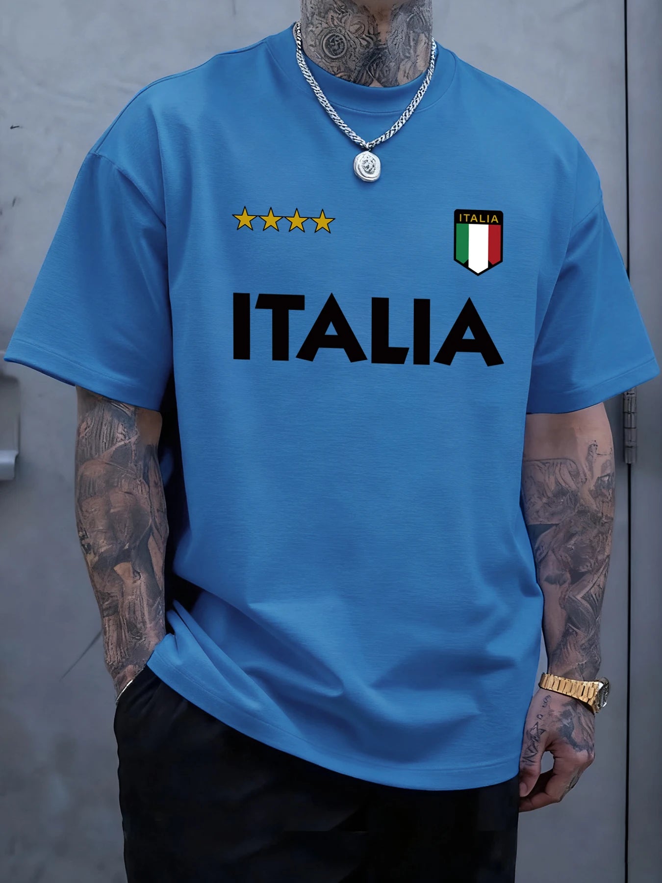 Italian Flag T-Shirt – Unisex Oversized Cotton Casual Summer Tee