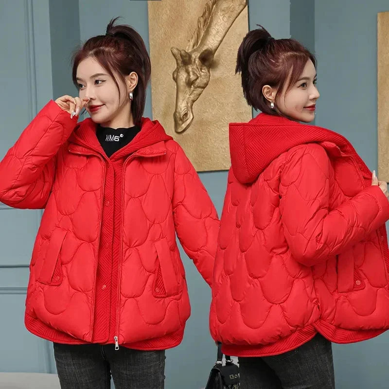 Women's Thick Padded Winter Parka – Warm Loose Jacket for Snow & Cold Weather
