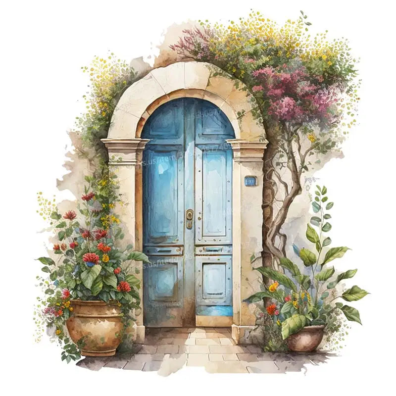 Watercolor Flower Wall Stickers | Removable PVC Window & Sofa Decals | Pastoral Floral Home Decor