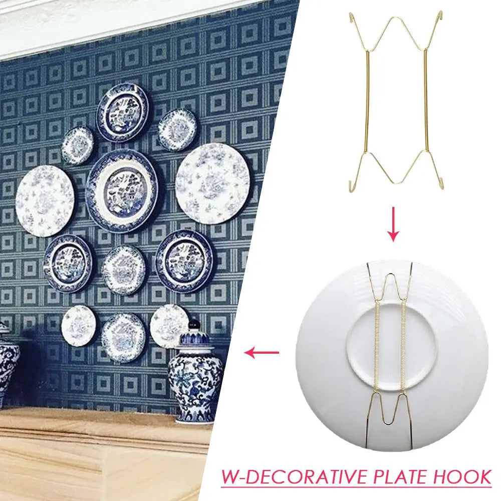 Dish Plate Wall Hanger | Stainless Steel Spring Holder | 7 Sizes: 6–16 Inch | Wall Display for Home Decor