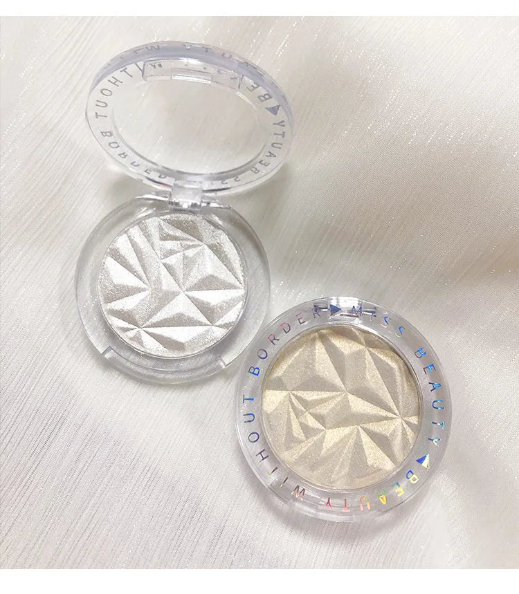 Brightening Face Highlighter Palette Waterproof Monochrome Pearlescent White Silver Highlight Makeup High Gloss Face Repairing