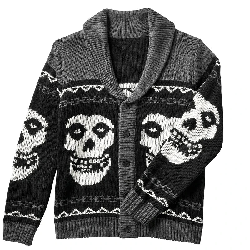 Y2K Gothic Ghost Print Harajuku Sweater – Men's & Women's Long Sleeve Warm Coat