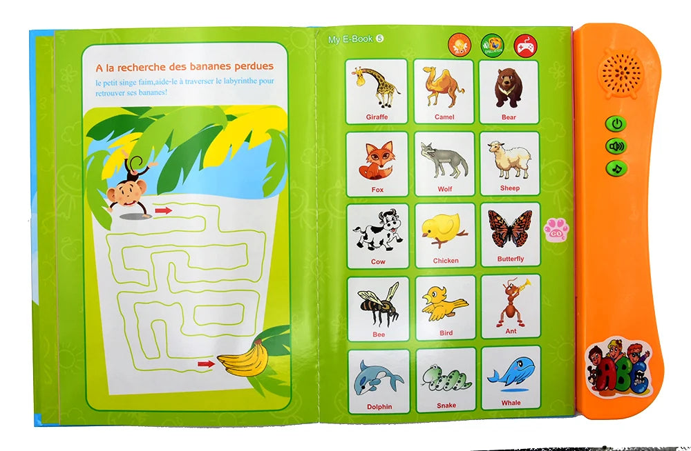 Kids Talking Book – French & English Interactive Early Education Language Learning Toy