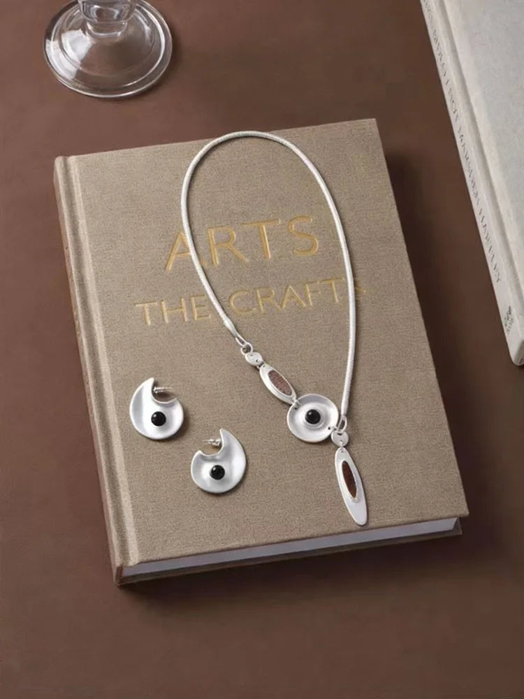 Eye Motif Necklace & Earrings Set – Artistic Craft Jewelry for Women & Men