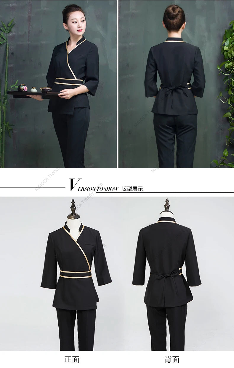 Beauty Technician Wears Foot Massage Bath Skin Care Styling Design Manicure and Eyelash Nail Salon Uniform Spa Uniforms Women