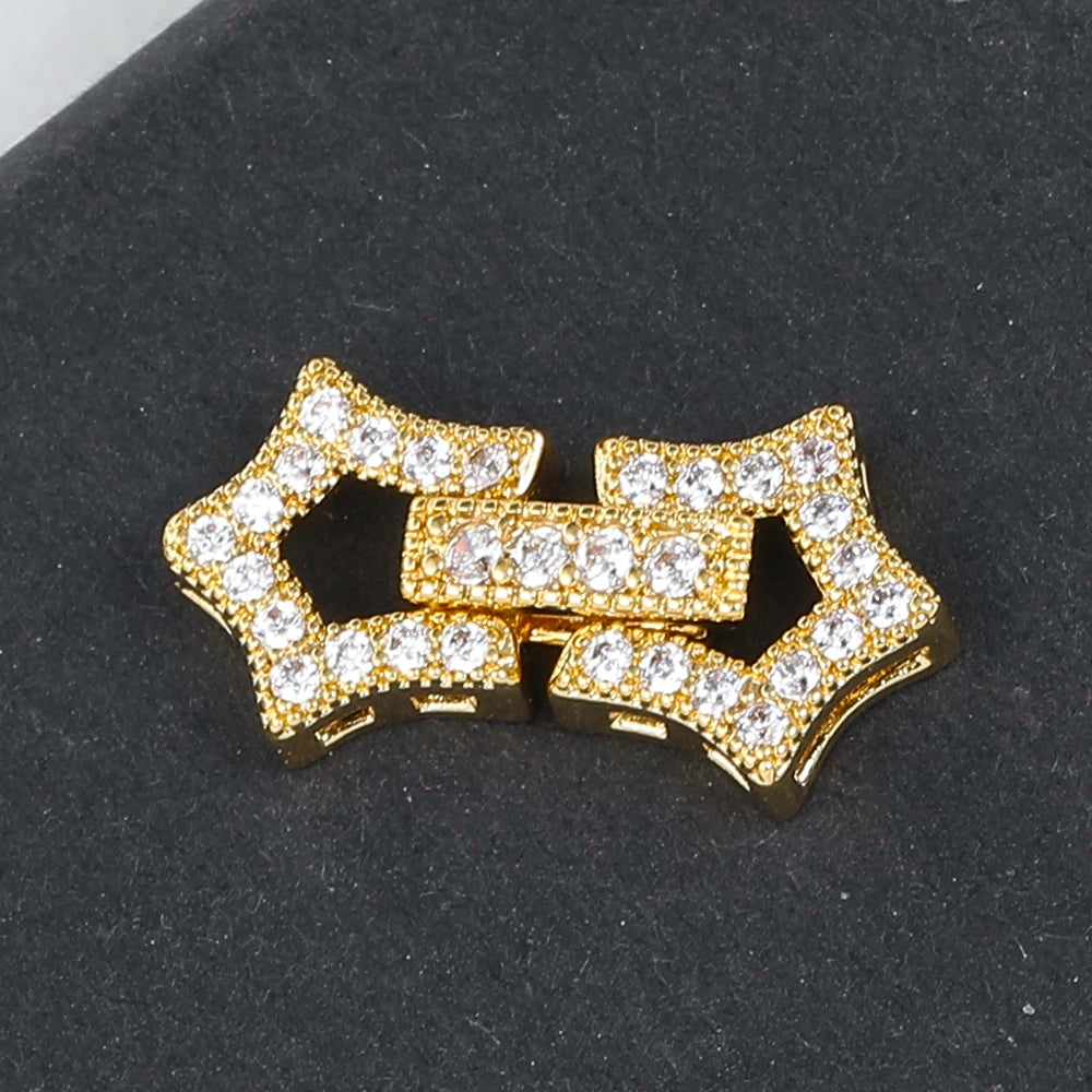 Juya Handmade 18K Gold Plated Decoration Connector Fastener Lock Clasps Accessories For DIY Needlework Beading Jewelry Making