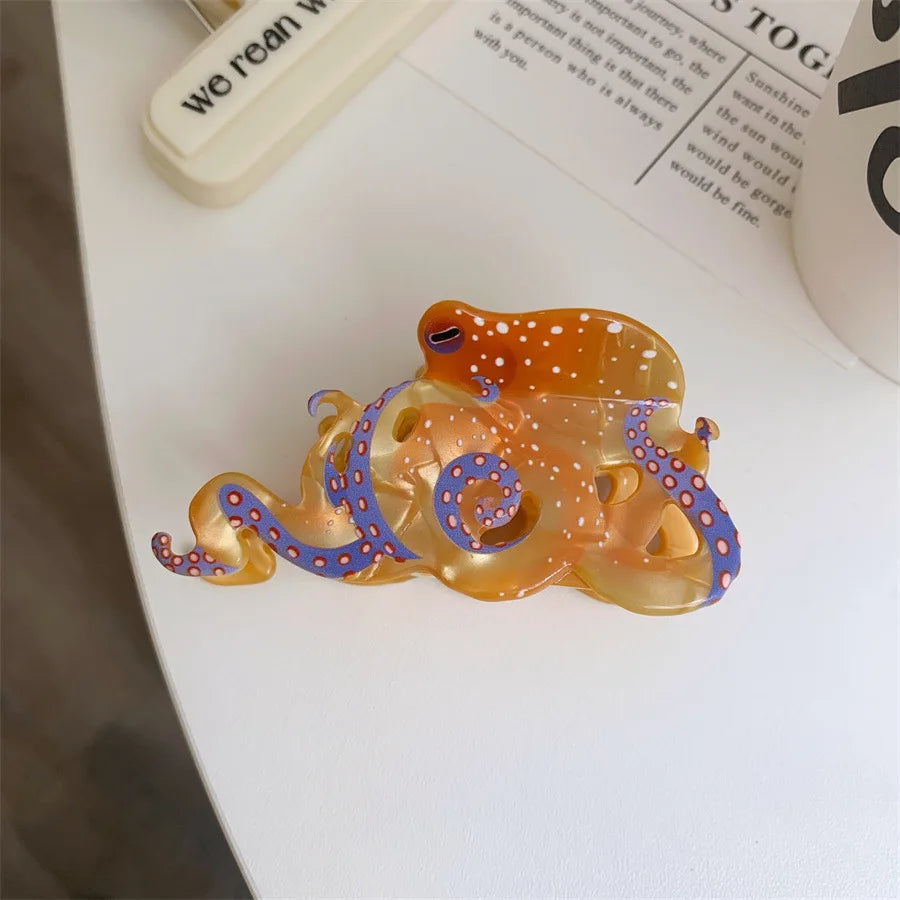 Ocean Series Octopus Hair Claw Clip – 2025 Trendy Cute Hair Accessory for Women