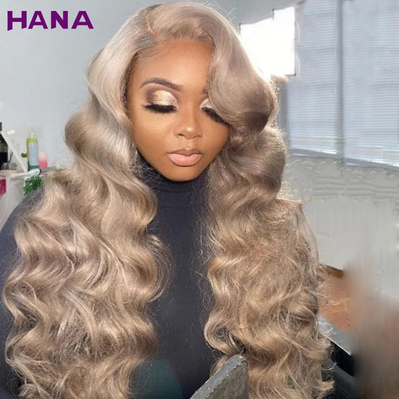 HD 13X4 13X6 Lace Frontal Wig Body Wave Remy Human Hair Wigs For Women Ash Blonde Gray Colored Pre-Plucked 5X5 Lace Closure Wig