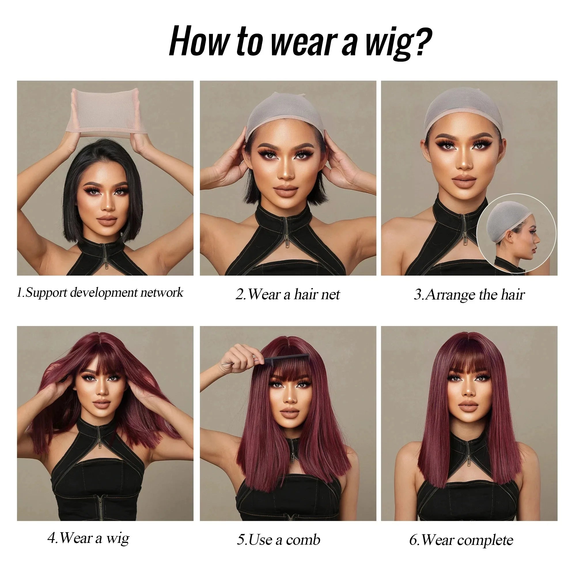 Flax Gold Synthetic Wig with Bangs Long Straight Hair High-Layered Lolita Wigs for Women's Daily Cosplay Wig Heat Resistant