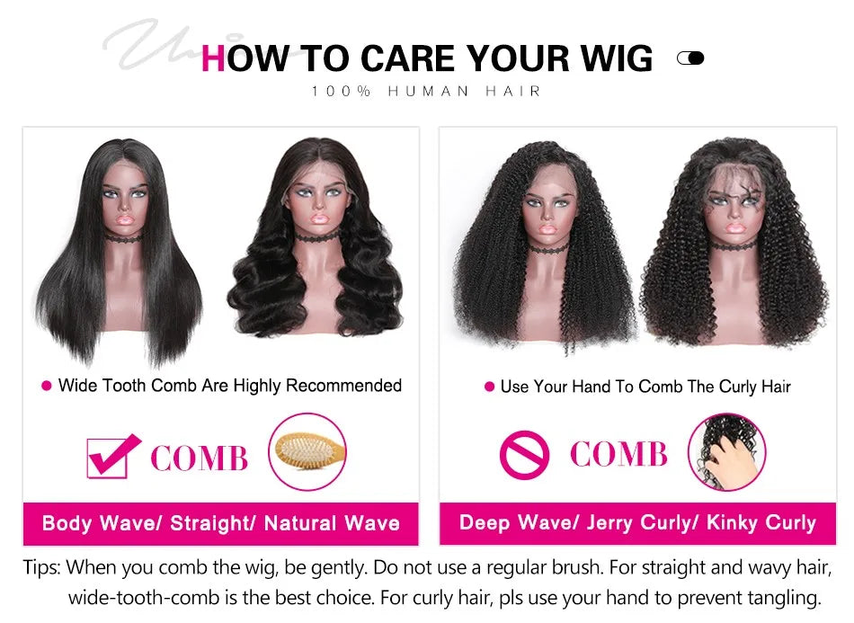 UNice Hair 7x5 & 13x4 Light Yaki Straight Bob Wig With Drawstring 100% Human Hair Short Bob Wigs 150% Density