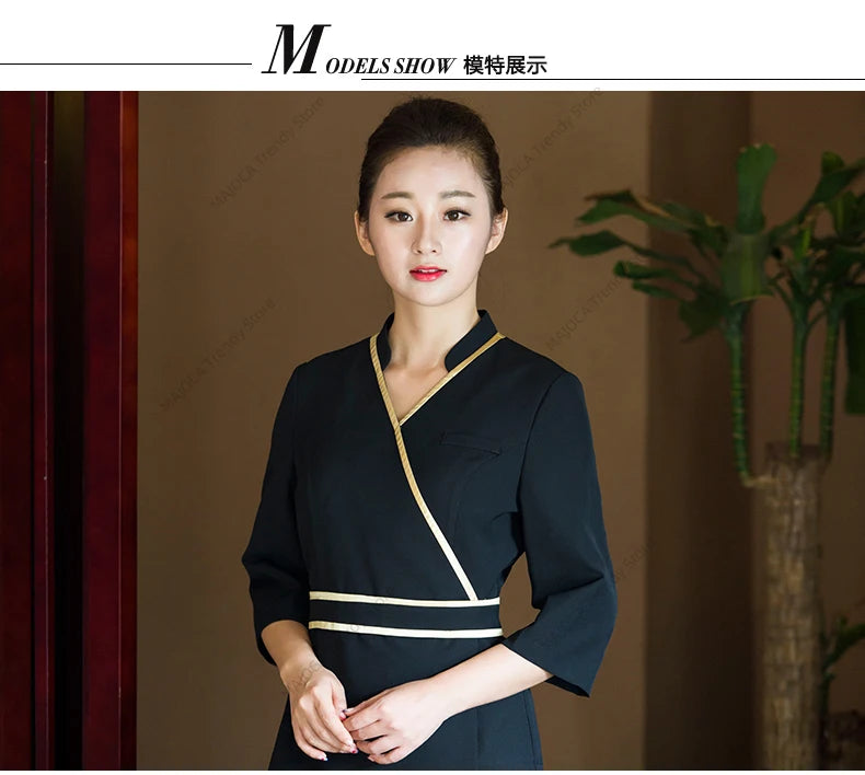 Beauty Technician Wears Foot Massage Bath Skin Care Styling Design Manicure and Eyelash Nail Salon Uniform Spa Uniforms Women