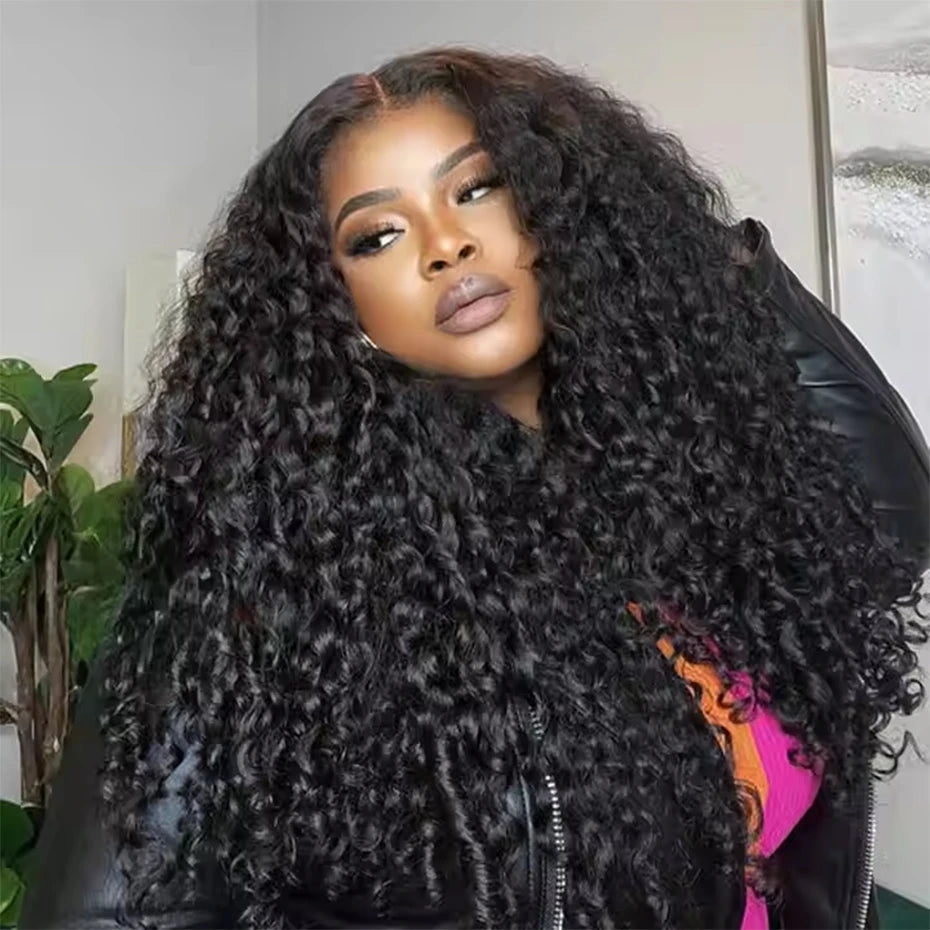 300% Density 30 36 Inch 13x4 13x6 Hd Full Lace Frontal Wig Raw Burmese Curly Lace Front Wig With Spiral End Loose Deep Wave Wigs