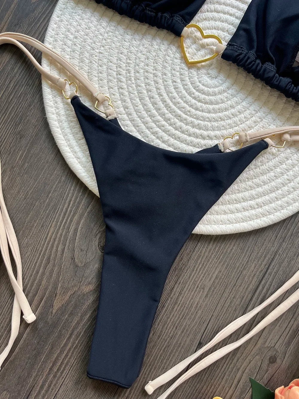 Sexy Halter Solid color Bikini Set Women's Swimsuit Two-piece Triangle Thong Swimwear Bathing Suit Brazilian Biquinis