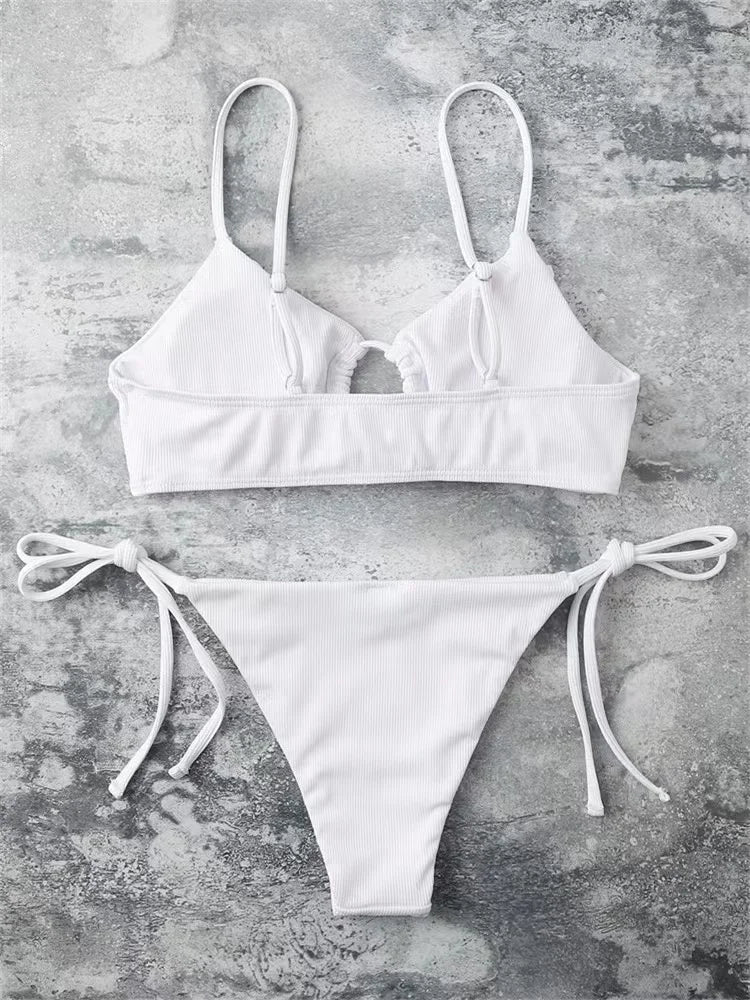 Low Waist Solid Brazilian Bikini Set – Women's 2-Piece Swimsuit