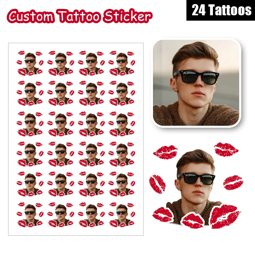 Custom Valentine’s Day Temporary Tattoos – Personalized Waterproof Lip Tattoo Stickers