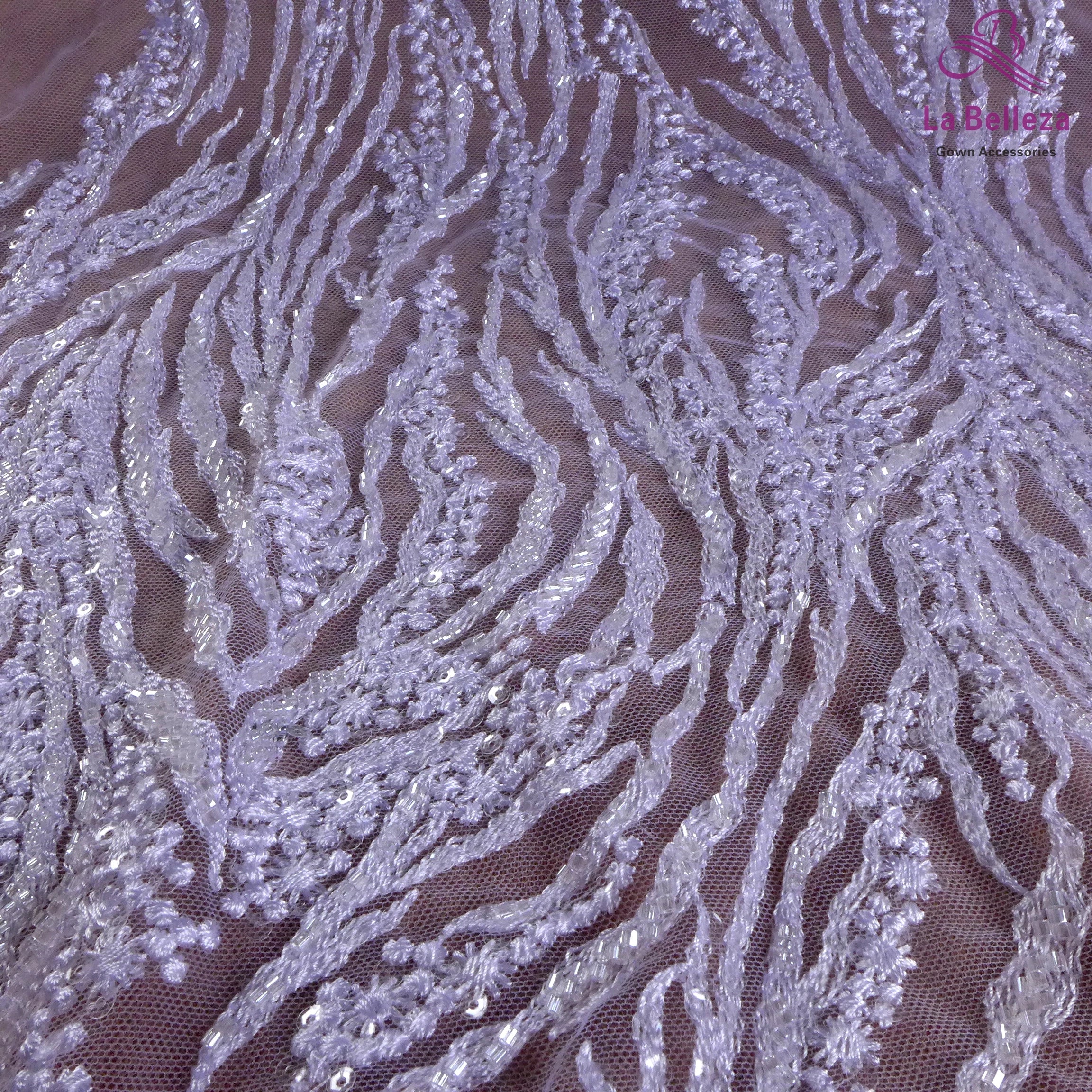 La Belleza Hot fashion bride lace,simple lines beading lace fabric,white lace fabric embroidered for wedding dresses by yard